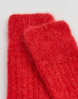 Postbox Red Ultra Soft Alpaca Ribbed Bed Socks: Postbox Red
