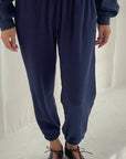 Pointelle Serene Jogger: Navy