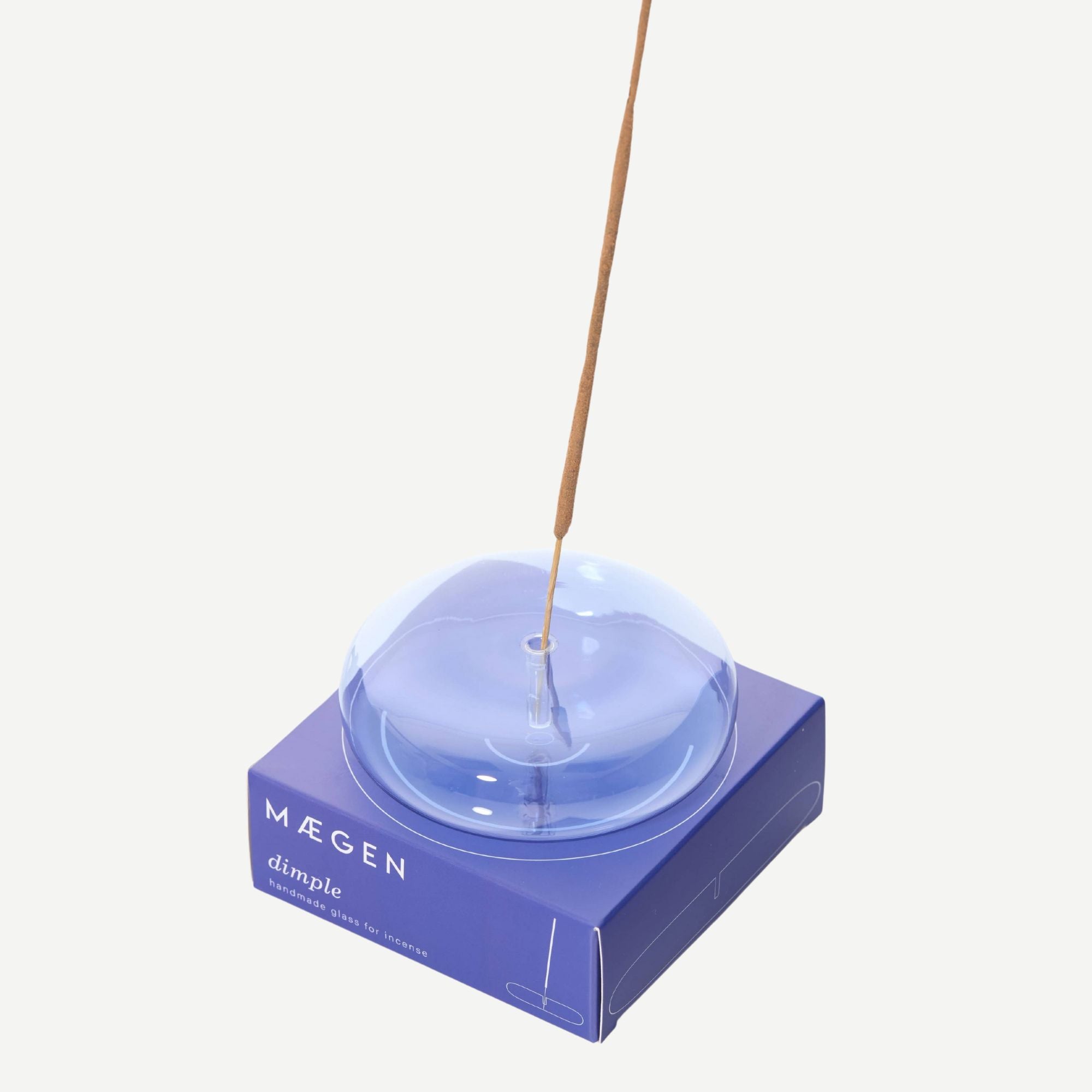Dimple - Hand Blown Glass Incense Holder Blue