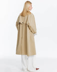 Macintosh Trench Coat with Striped Lining: Tan