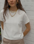 Florence Tee - White Pointelle