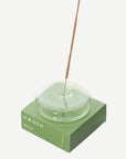 Dimple - Hand Blown Glass Incense Holder Green