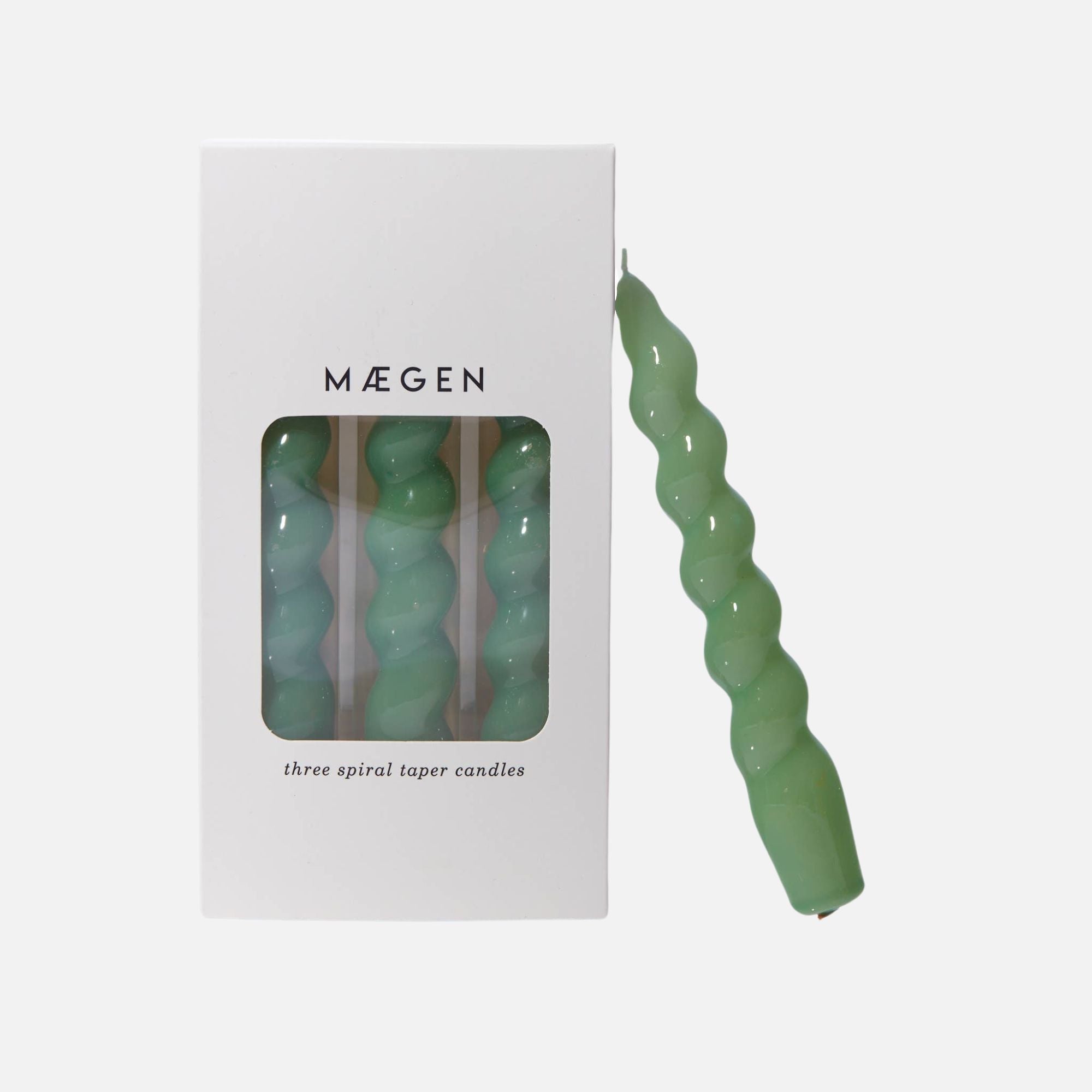MÆGEN Spiral Taper Candles - 3 Pack - Sage