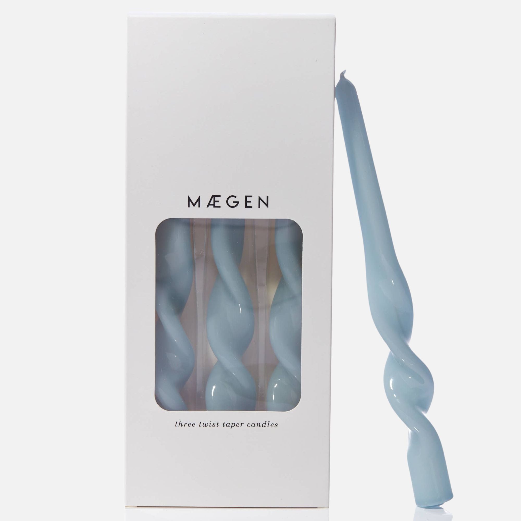 MÆGEN Twist Taper Candles - 3 Pack - Cornflower blue