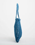 Amara Large Jute Shopper Bag-Navy: Navy