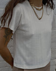 Florence Tee - White Pointelle