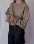 Izzy Sweatshirt Waffle Cotton Taupe