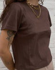 Florence Tee - Chocolate Pointelle