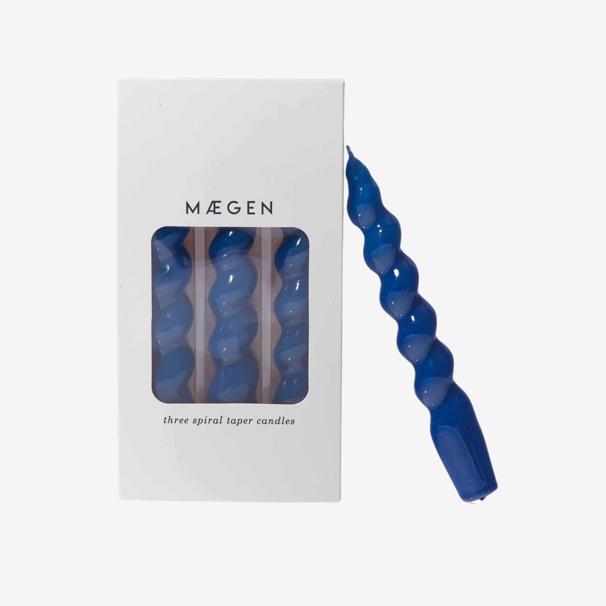 MÆGEN Spiral Taper Candles - 3 Pack - Navy