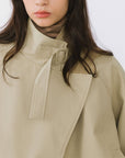Overlay Cropped Trench Coat: Khaki / UN
