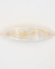 Spiral French Barrette Hair Clip in Iridescent White: Iridescent White