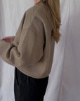 Izzy Sweatshirt Waffle Cotton Taupe