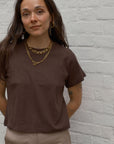 Florence Tee - Chocolate Pointelle