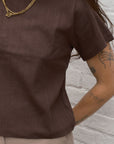 Florence Tee - Chocolate Pointelle