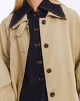 Macintosh Trench Coat with Striped Lining: Tan