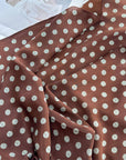 Brown & Green Polka Dot Silk Scarf