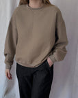 Izzy Sweatshirt Waffle Cotton Taupe