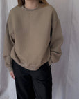 Izzy Sweatshirt Waffle Cotton Taupe