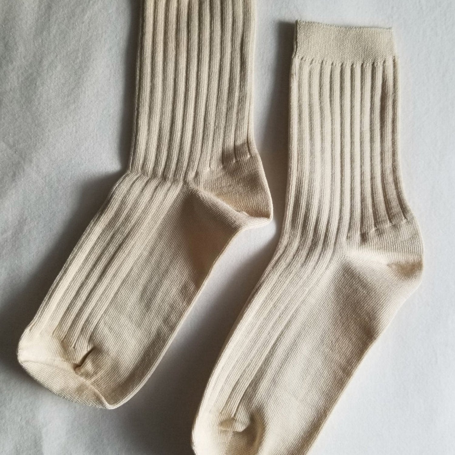 Her Socks Combed Cotton Rib Porcelain