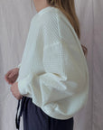 Izzy Sweatshirt - Waffle Cotton White