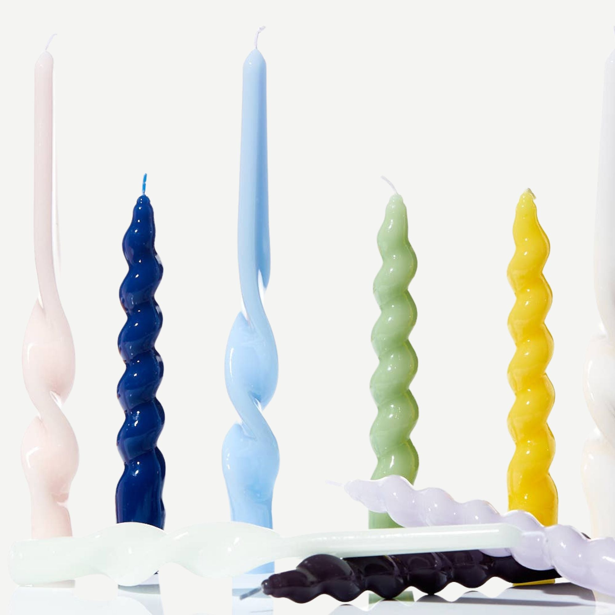 MÆGEN Spiral Taper Candles - 3 Pack - Navy