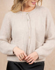 Round Neck Cardigan: Pastel Pink