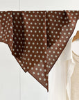 Brown & Green Polka Dot Silk Scarf