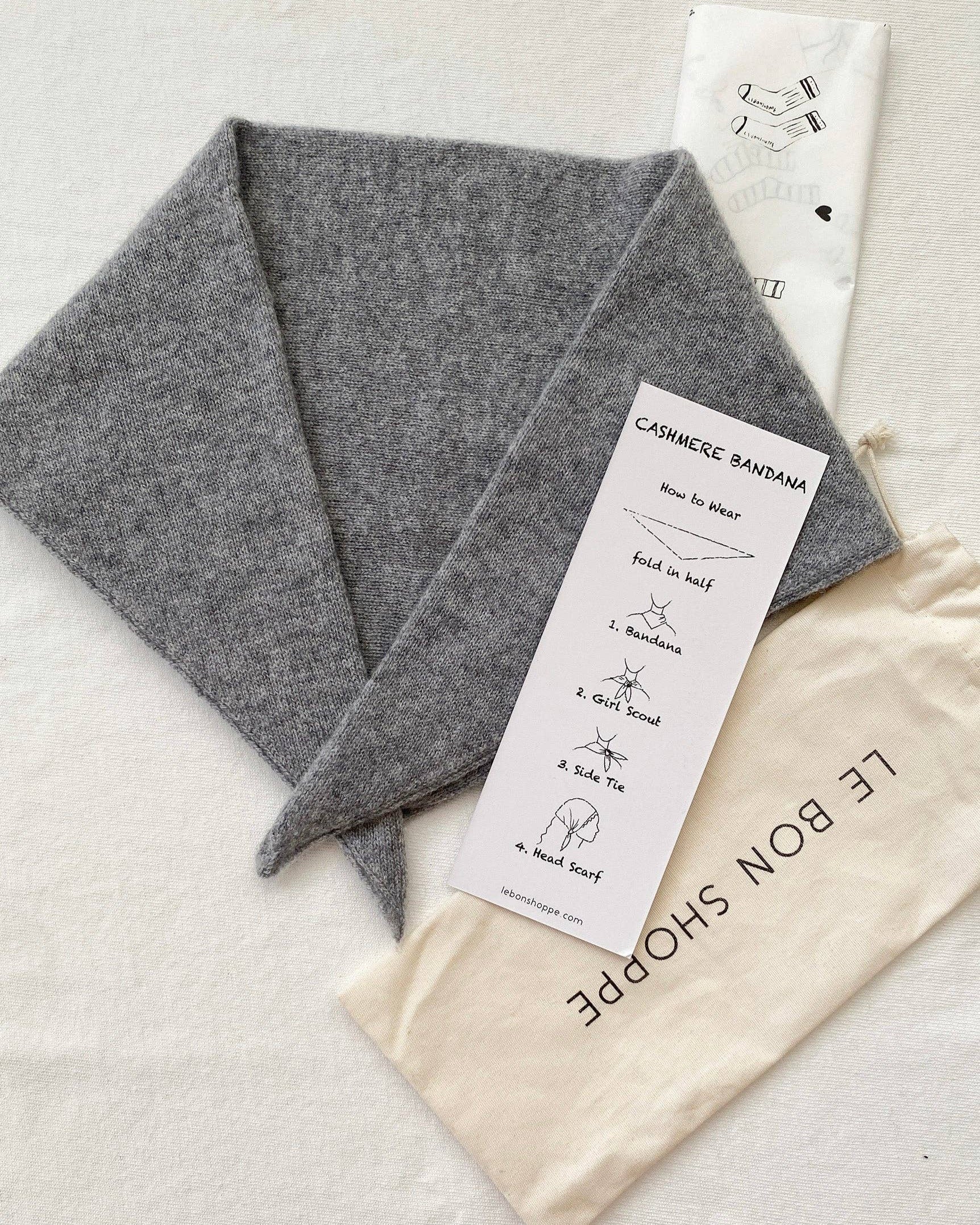 Cashmere Bandana: HT. Grey