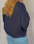 Izzy Sweatshirt Waffle Cotton Navy