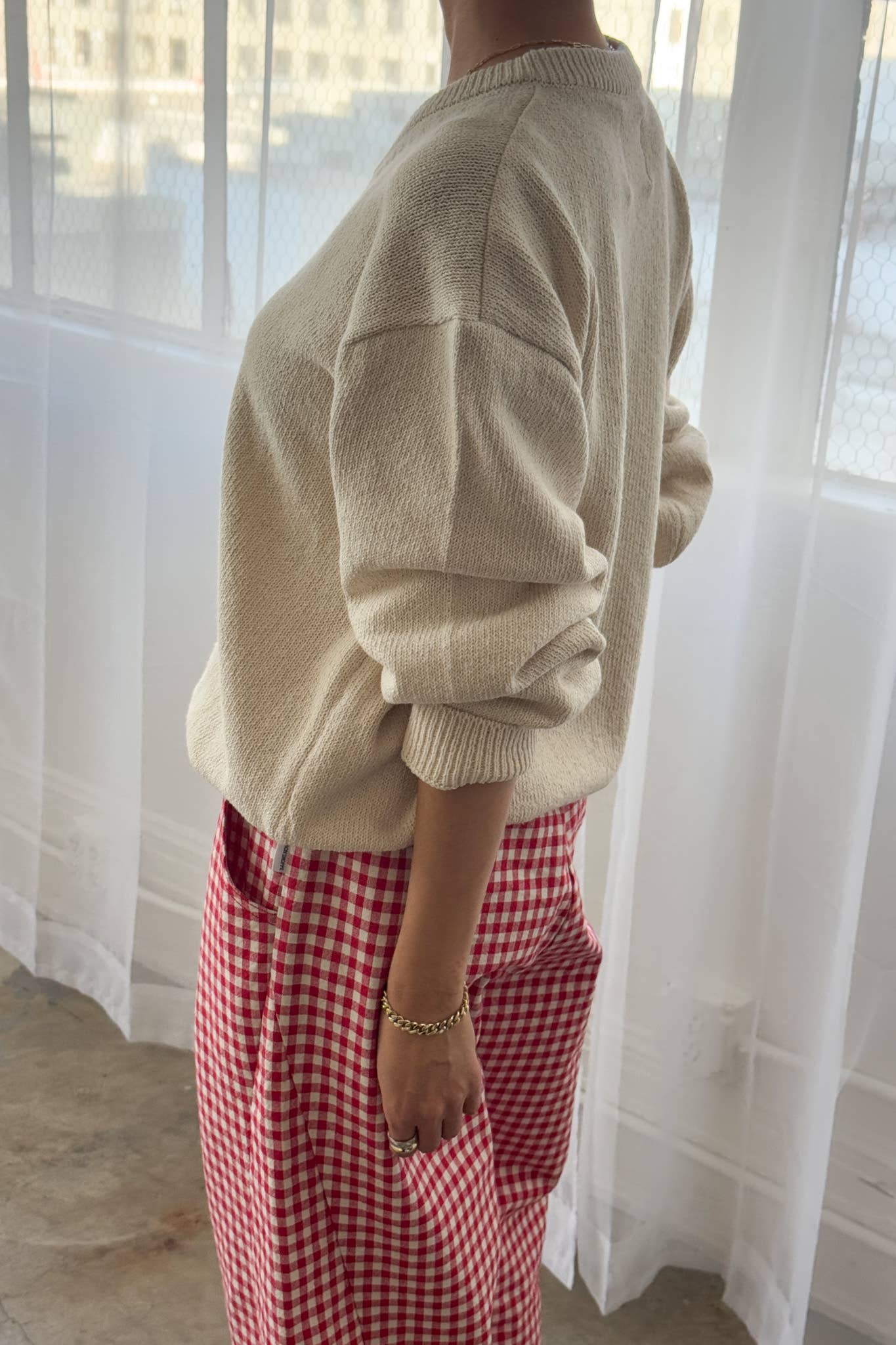 Gabby Cotton Sweater: Naturel