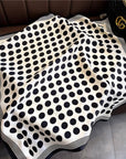 Black and White Polka Dots Silk Scarf