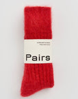 Postbox Red Ultra Soft Alpaca Ribbed Bed Socks: Postbox Red
