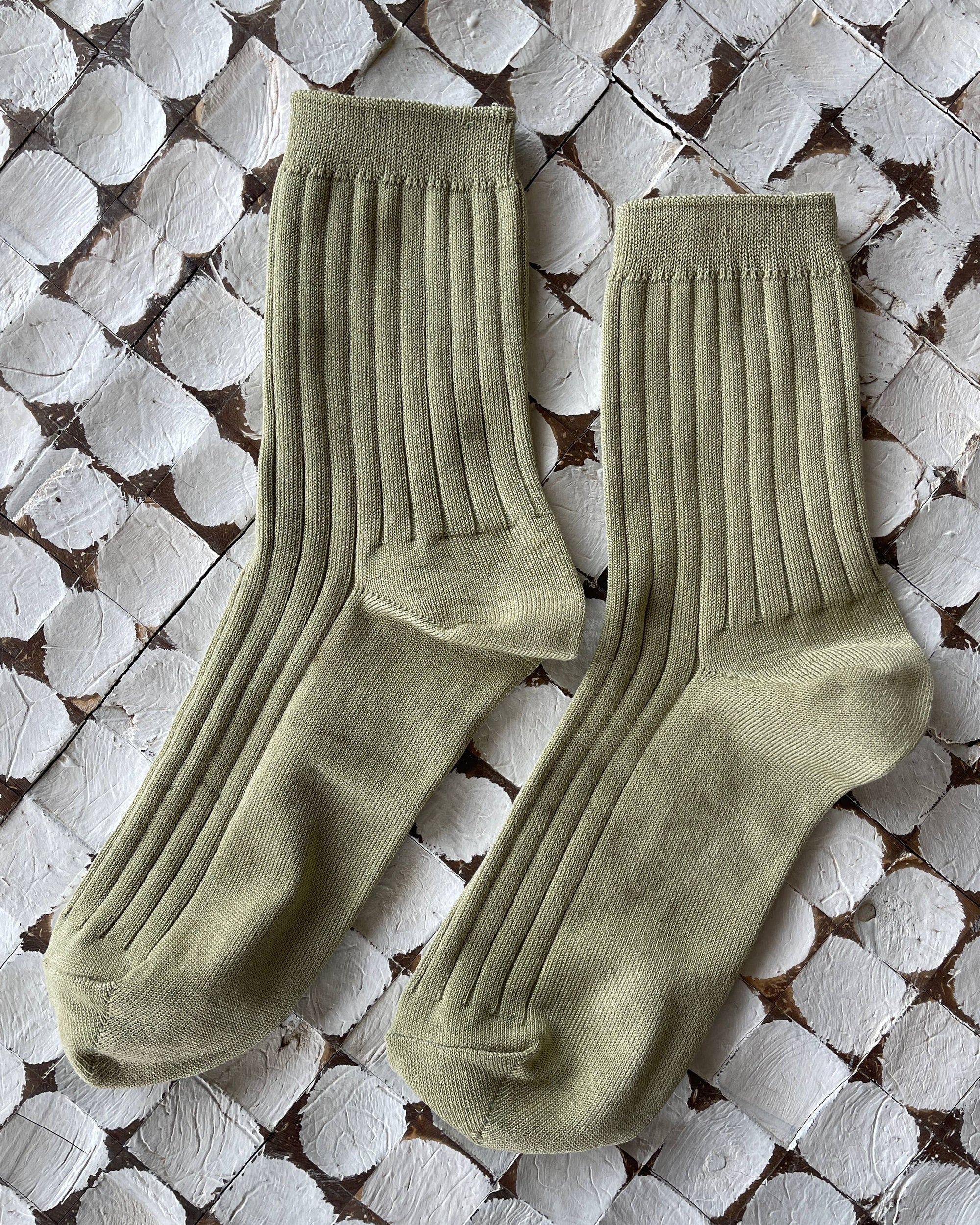 Her Socks Combed Cotton Rib Avocado