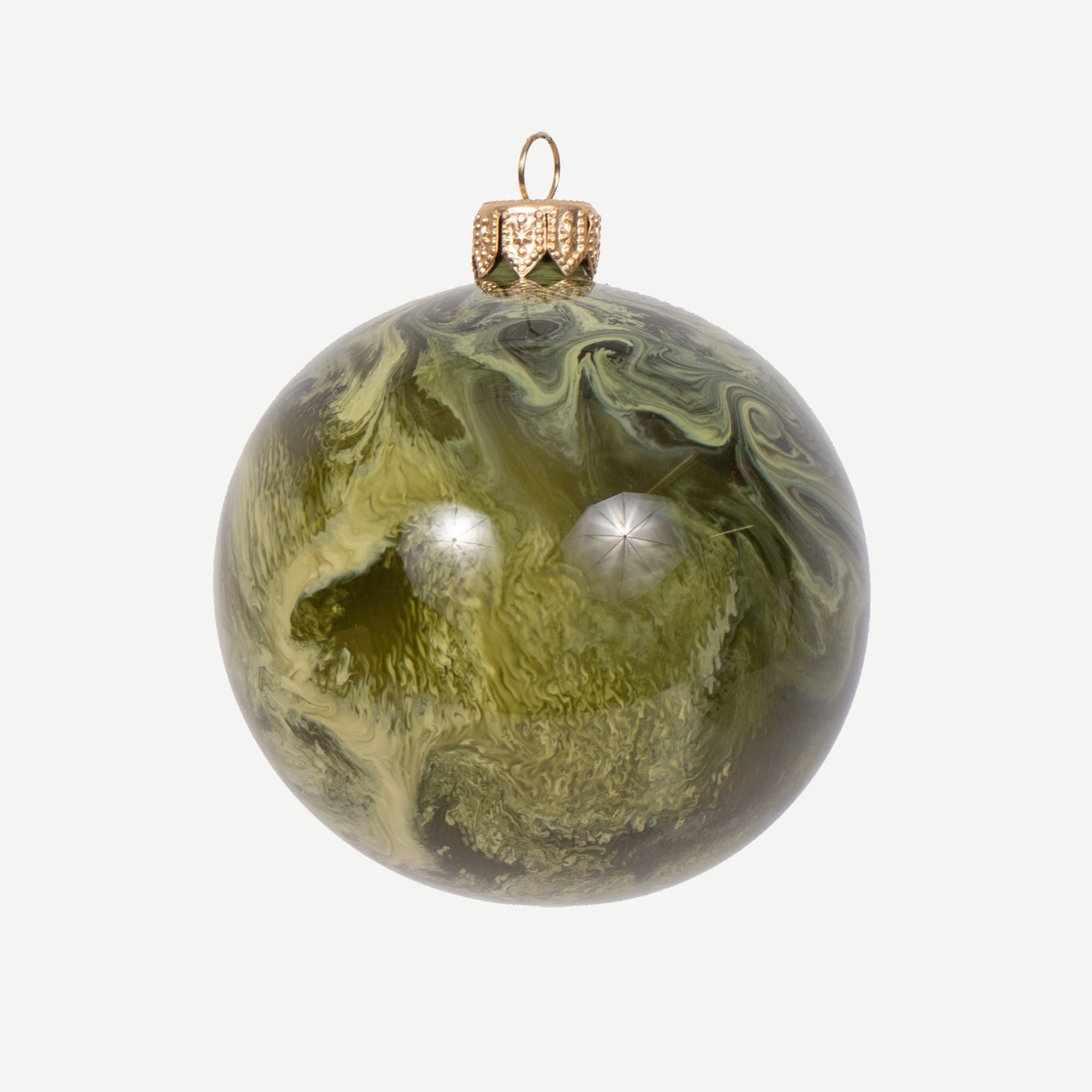 Molten Glass Christmas Bauble - Agate