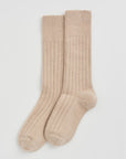 Milky Tea Beige Merino Bed Socks: Milky Tea Beige