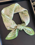 Green Floral Silk Scarf