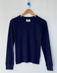 Pointelle Fundamental Tee: Navy