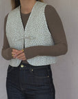 Gilet/Waistcoat Reversible - Brown/Floral