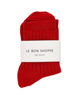 Her Socks Combed Cotton Rib: Classic Red