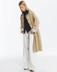 Macintosh Trench Coat with Striped Lining: Tan