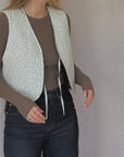Gilet/Waistcoat Reversible - Brown/Floral