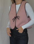 Gilet/Waistcoat - Pink Wool