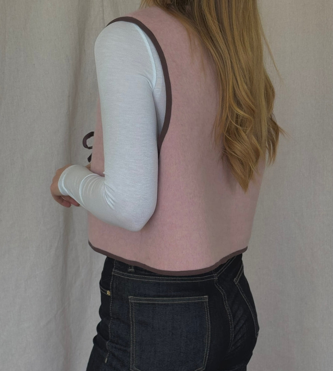 Gilet/Waistcoat - Pink Wool