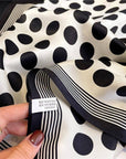 Black and White Polka Dots Silk Scarf