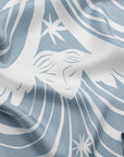 Light Blue and White 100% Silk Goddess Scarf