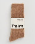 Biscuit Beige Ultra Soft Alpaca Ribbed Bed Socks