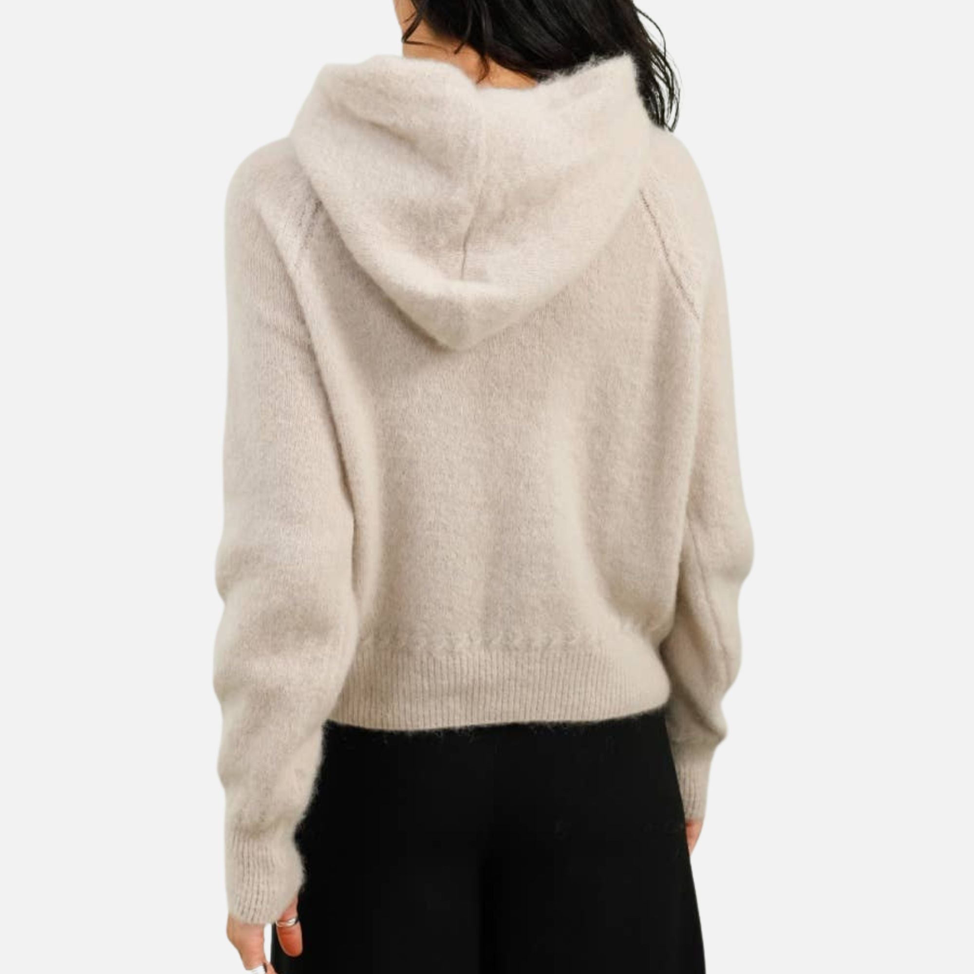 Hoodie-style sweater: Beige