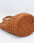 Ivy Handwoven Basket Bag: Brown