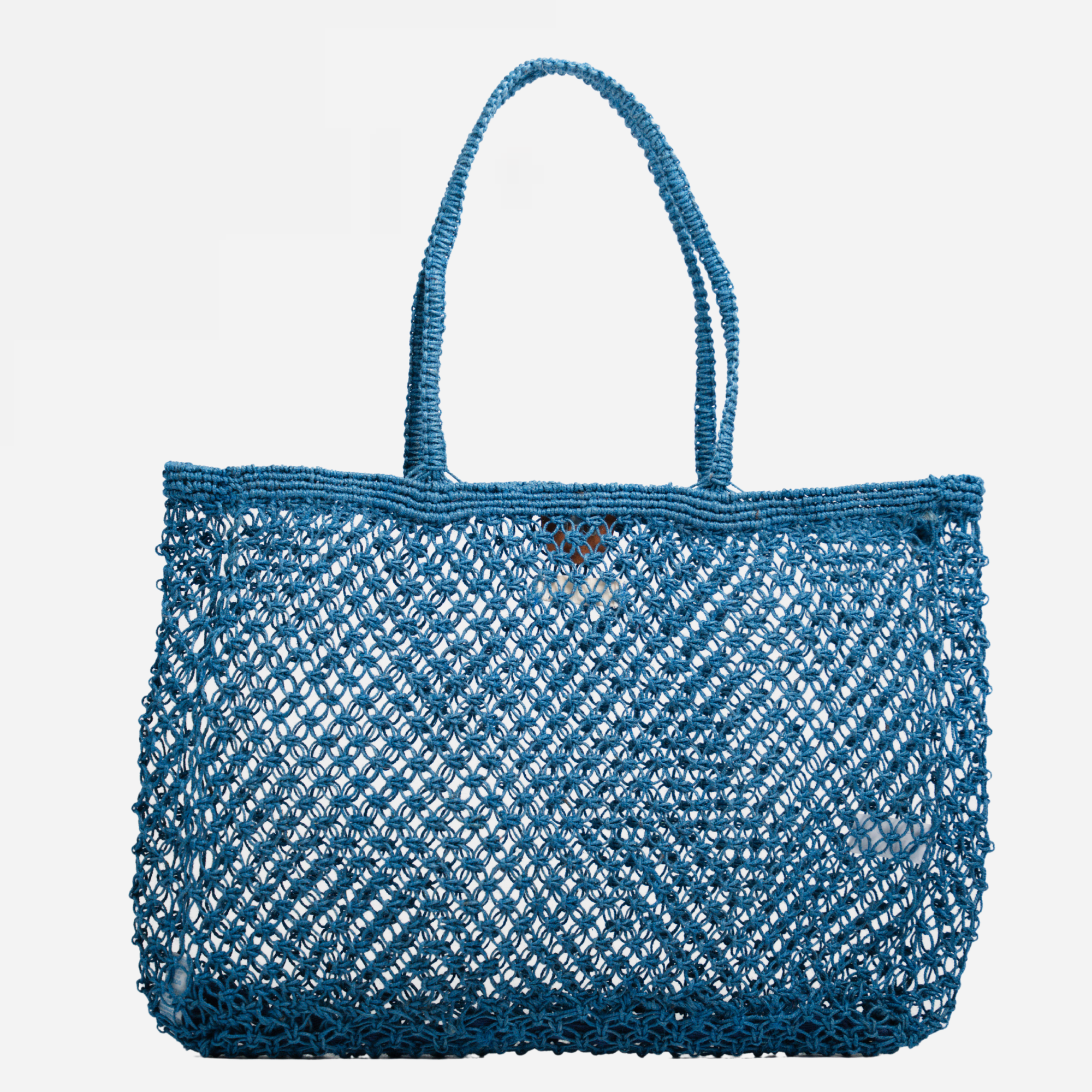 Amara Large Jute Shopper Bag-Navy: Navy