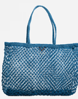 Amara Large Jute Shopper Bag-Navy: Navy